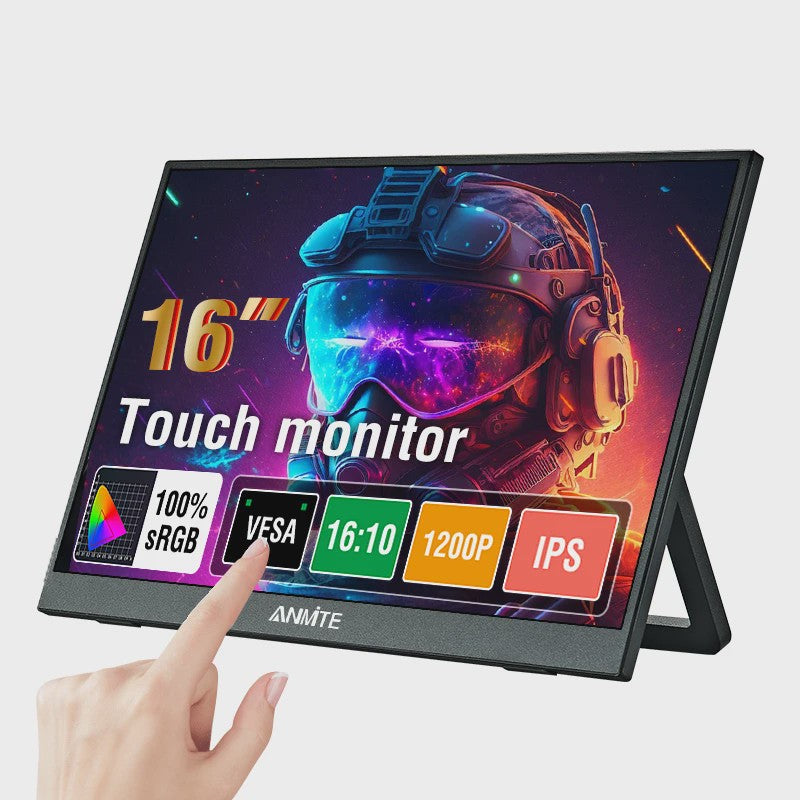 16-inch Draagbare Monitor met Touchscreen Optie, 1200P HDR IPS, Type-C & HDMI - Ideaal voor Gaming en Productiviteit