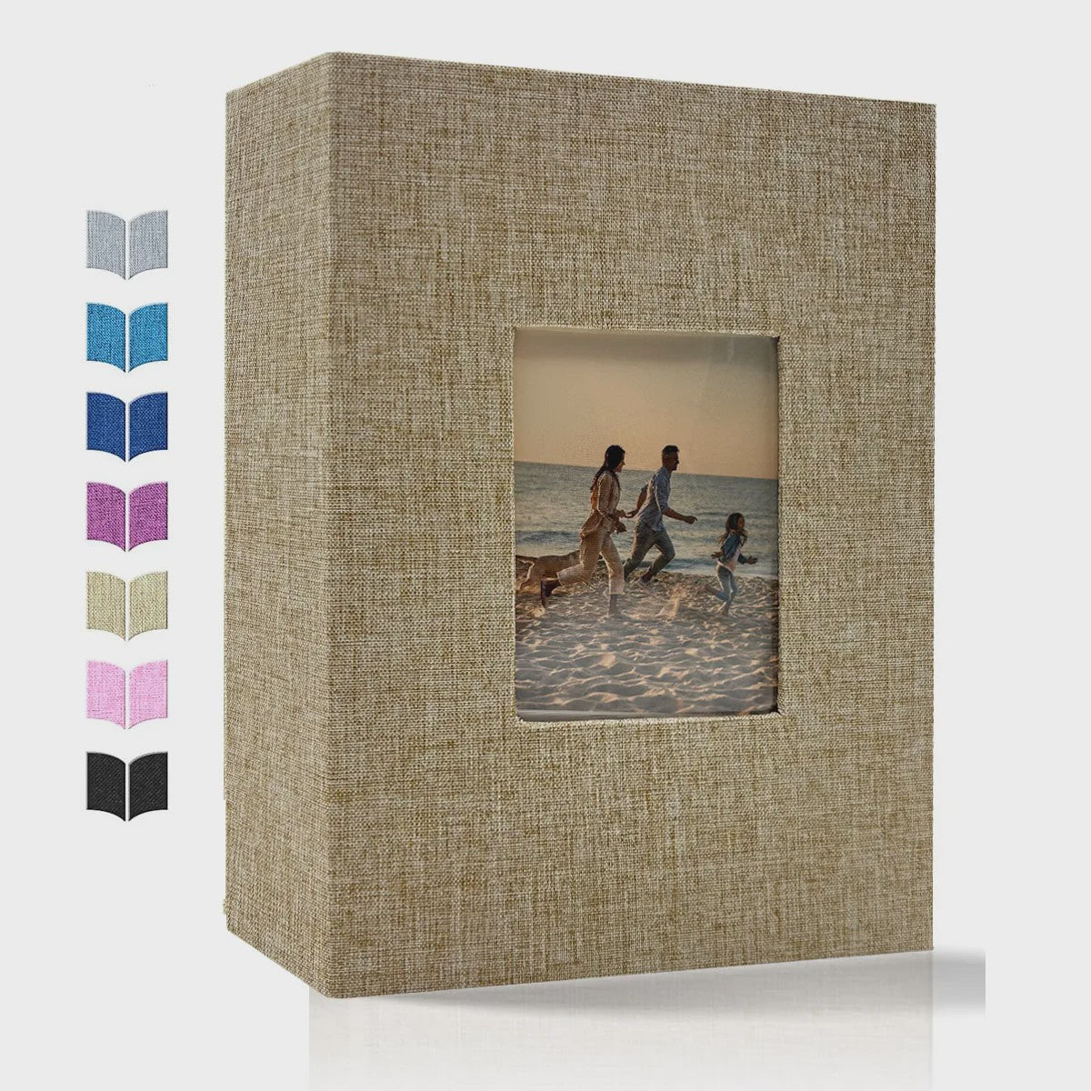 Linnen Fotoalbum voor 600 Foto's 4x6 inch met Venster & Horizontale/Verticale Insteekvakken