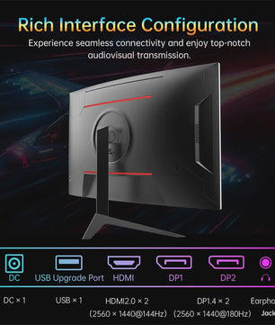 KTC H32S17 Gaming Monitor - 32-inch QHD 180Hz 1ms 1500R Curved HVA