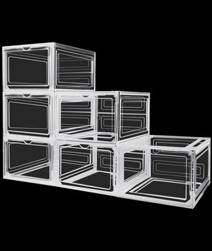 Transparante Schoenendozen Set (6, 9 of 12 stuks) - Stapelbaar, Magnetisch, Stofvrij