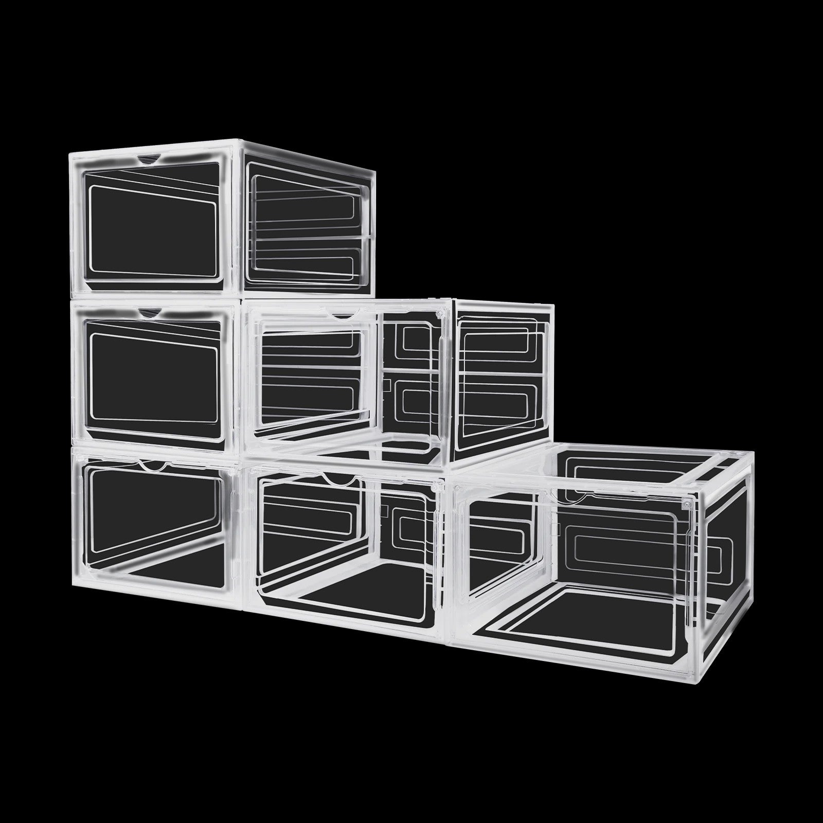 Transparante Schoenendozen Set (6, 9 of 12 stuks) - Stapelbaar, Magnetisch, Stofvrij
