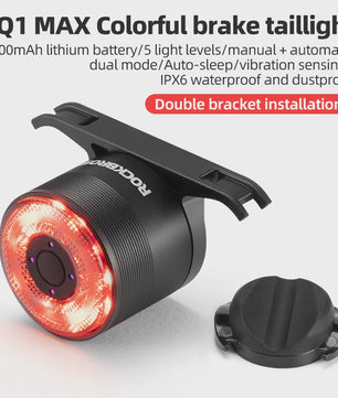 ROCKBROS Slimme Fiets Achterlicht met Remdetectie - Aluminium Waterdicht Type-C