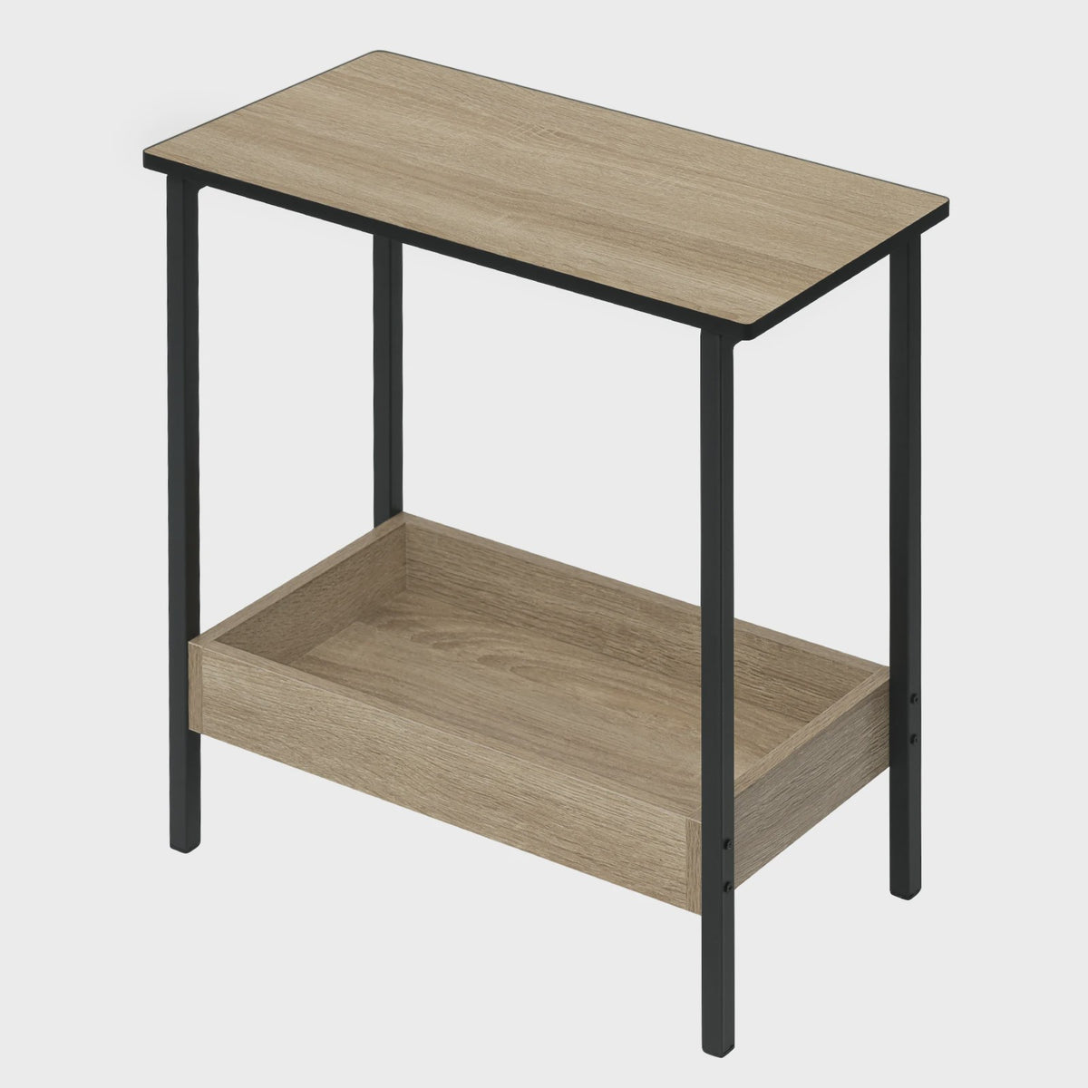 Stijlvolle Bijzettafel met 2 Niveaus en Opbergruimte - Perfect voor Woonkamer of Slaapkamer