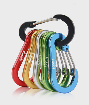 Set van 6 Aluminium Karabijnhaak Sleutelhangers - Outdoor, Camping & Vissen
