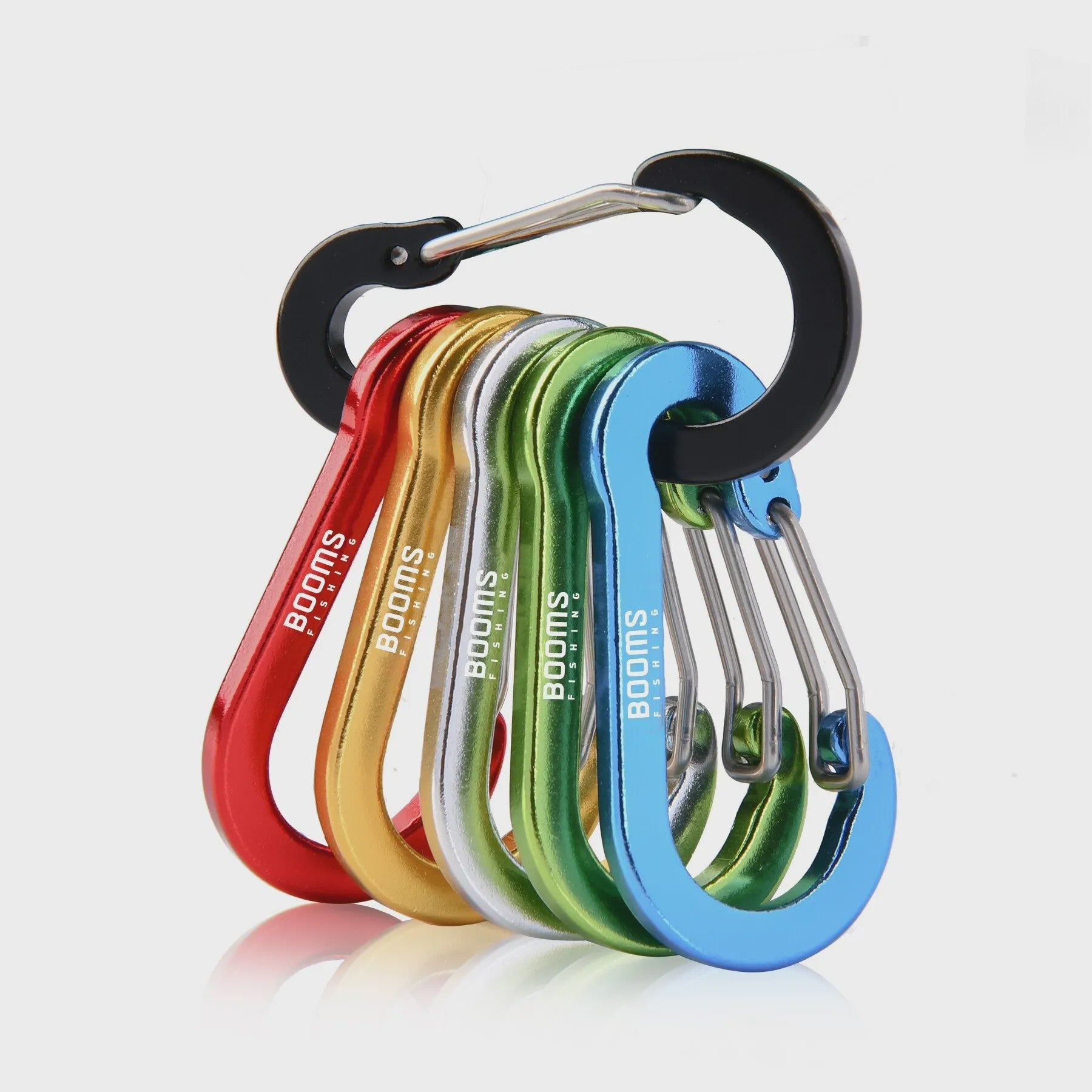 Set van 6 Aluminium Karabijnhaak Sleutelhangers - Outdoor, Camping & Vissen