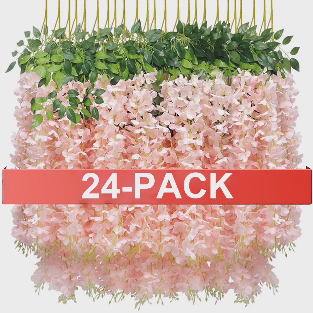 24x Kunst Wisteria Bloemen Slirang - Hangende Garland voor Bruiloft & Decoratie