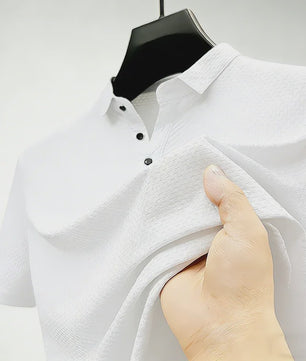 Heren Poloshirt met Wafelstructuur - Korte Mouw, Zachte & Ademende Stof