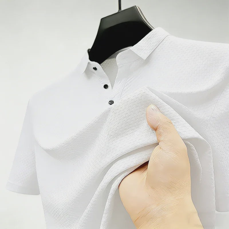 Heren Poloshirt met Wafelstructuur - Korte Mouw, Zachte & Ademende Stof