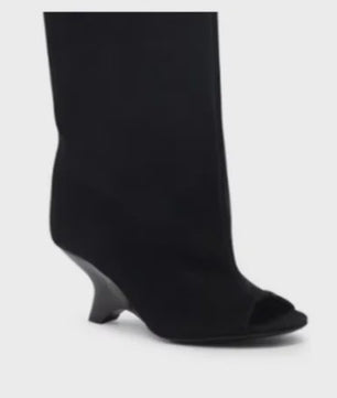 Zomer Peep Toe Laarzen met Hoge Blokhak - Elegante Lange Laarzen voor Dames