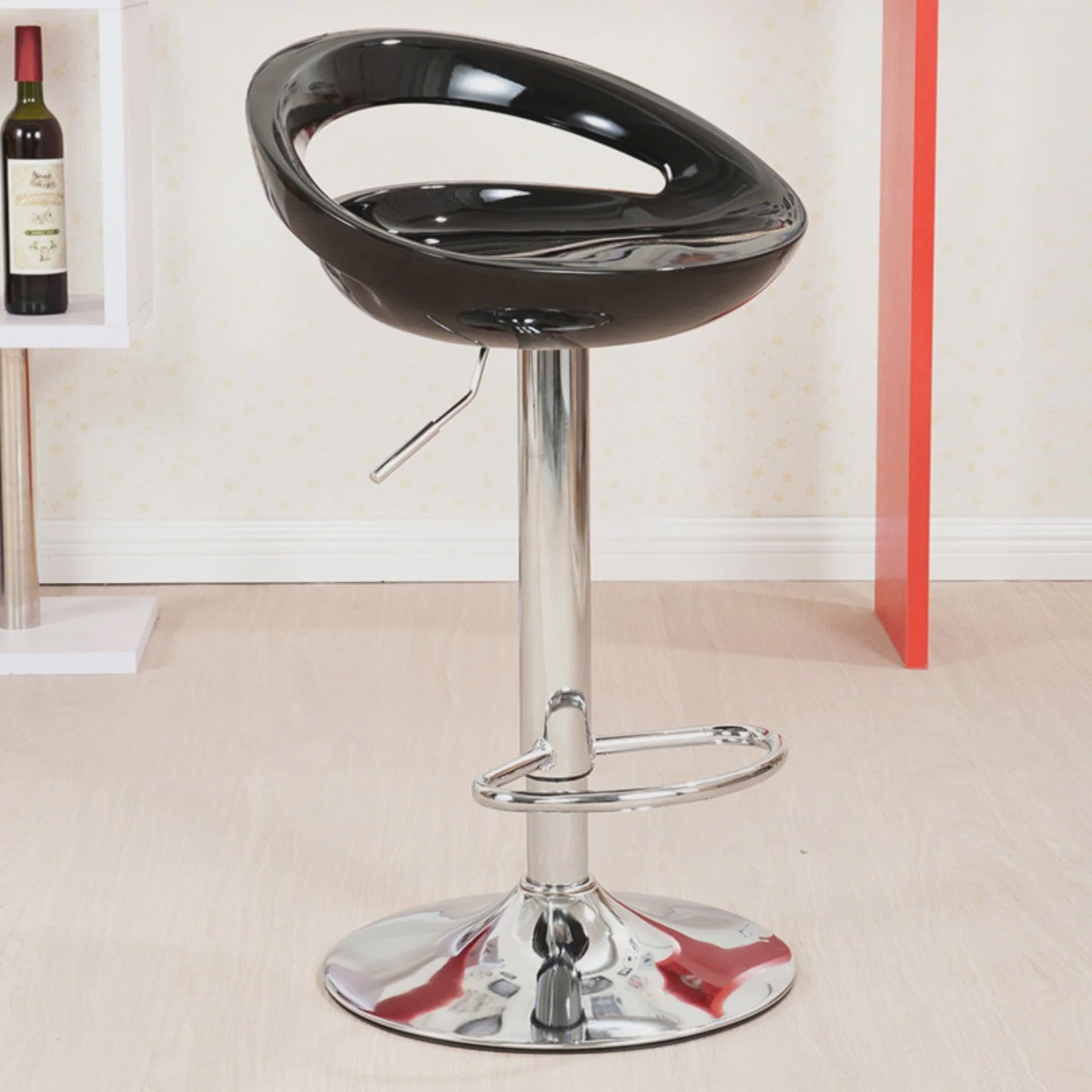 Set van 2 Barkrukken met Rugleuning - In Hoogte Verstelbaar - Modern Design
