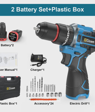 Gisam 95NM Brushless Elektrische Klopboormachine 3-in-1 Accu Schroefmachine