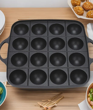 Gietijzeren Takoyaki Pan met 16 Holtes - Non-Stick Octopus Bal Maker