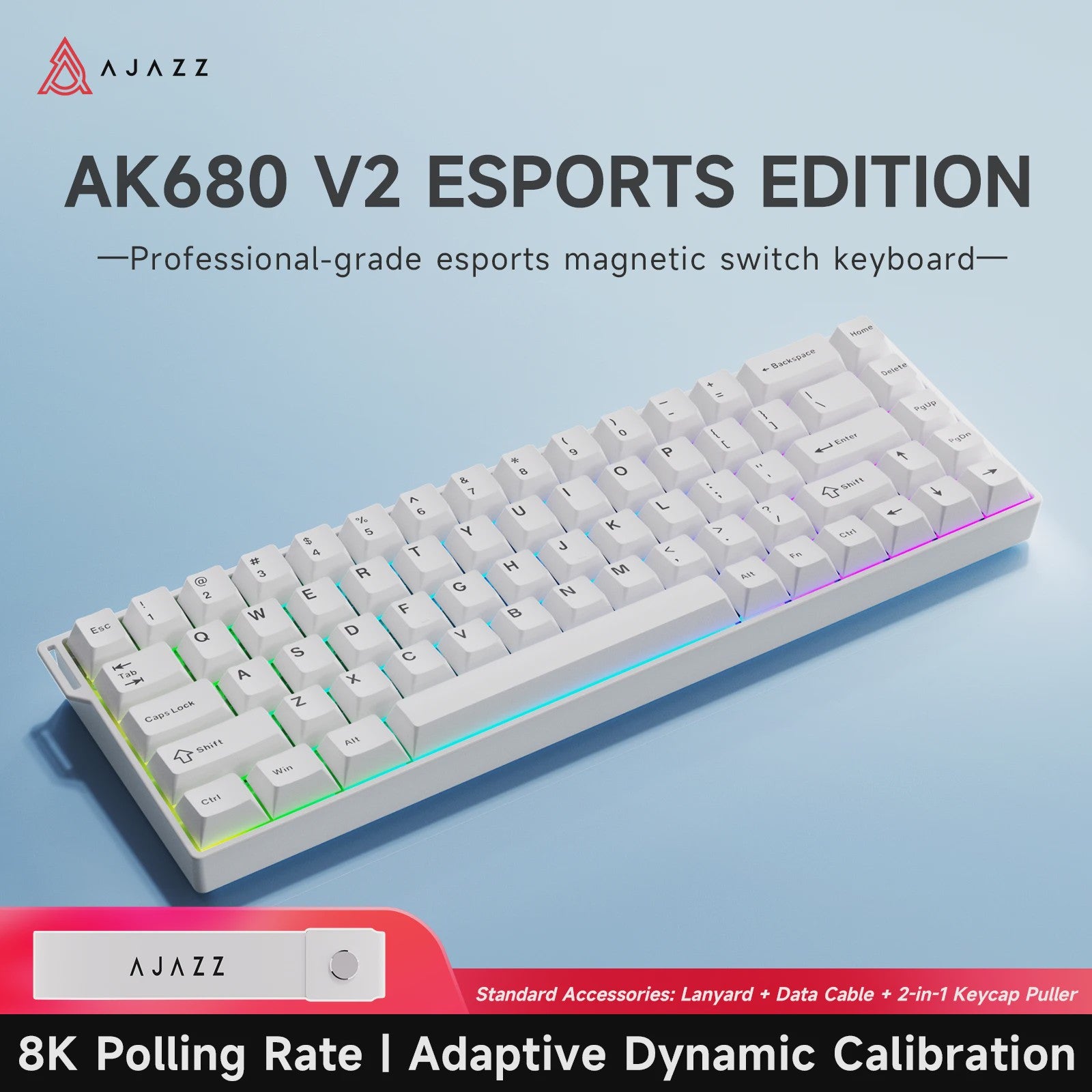 Ajazz AK680 V2 Gaming Toetsenbord: Magnetische Switches, 8K Polling Rate & RGB