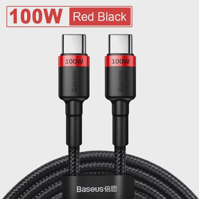Baseus USB-C naar USB-C Kabel 100W PD Snellader - Geschikt voor iPhone, MacBook, Samsung & Xiaomi