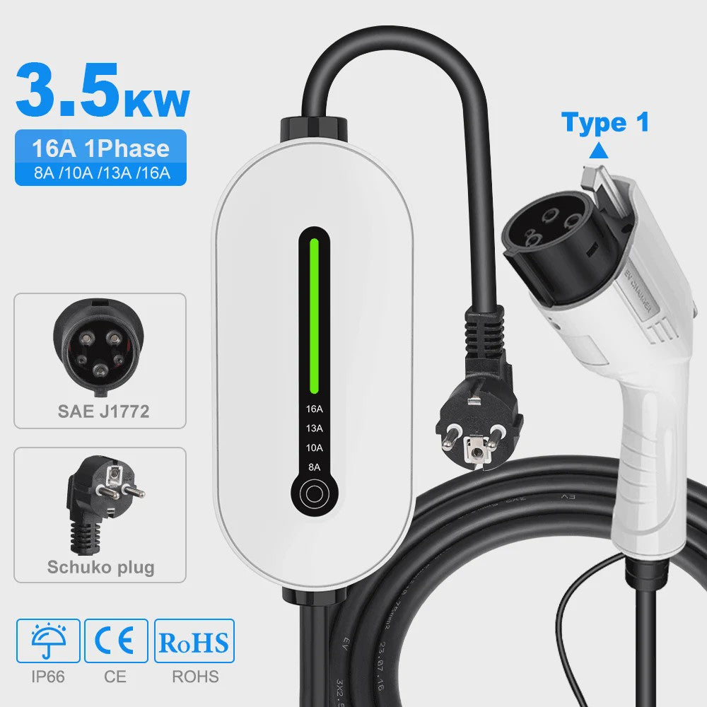 IPENGEN EV Laadstation Type 2/Type 1/GBT - 16A Wallbox EVSE Oplader