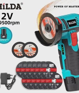 HILDA 12V Mini Haakse Slijper - Snoerloos, Oplaadbaar voor Slijpen, Polijsten & Snijden