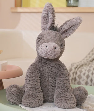 Lieve Grijze Pluche Ezel Knuffel - Verkrijgbaar in 23, 40 en 60 cm - Zacht Speelgoed voor Kinderen en Decoratie