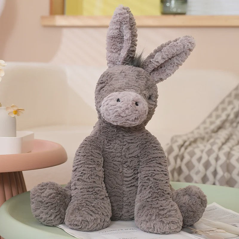 Lieve Grijze Pluche Ezel Knuffel - Verkrijgbaar in 23, 40 en 60 cm - Zacht Speelgoed voor Kinderen en Decoratie