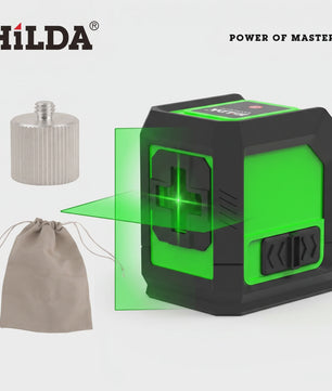 HILDA Groene Laserwaterpas met 2 Lijnen, Magnetische Bevestiging en Kruislaser