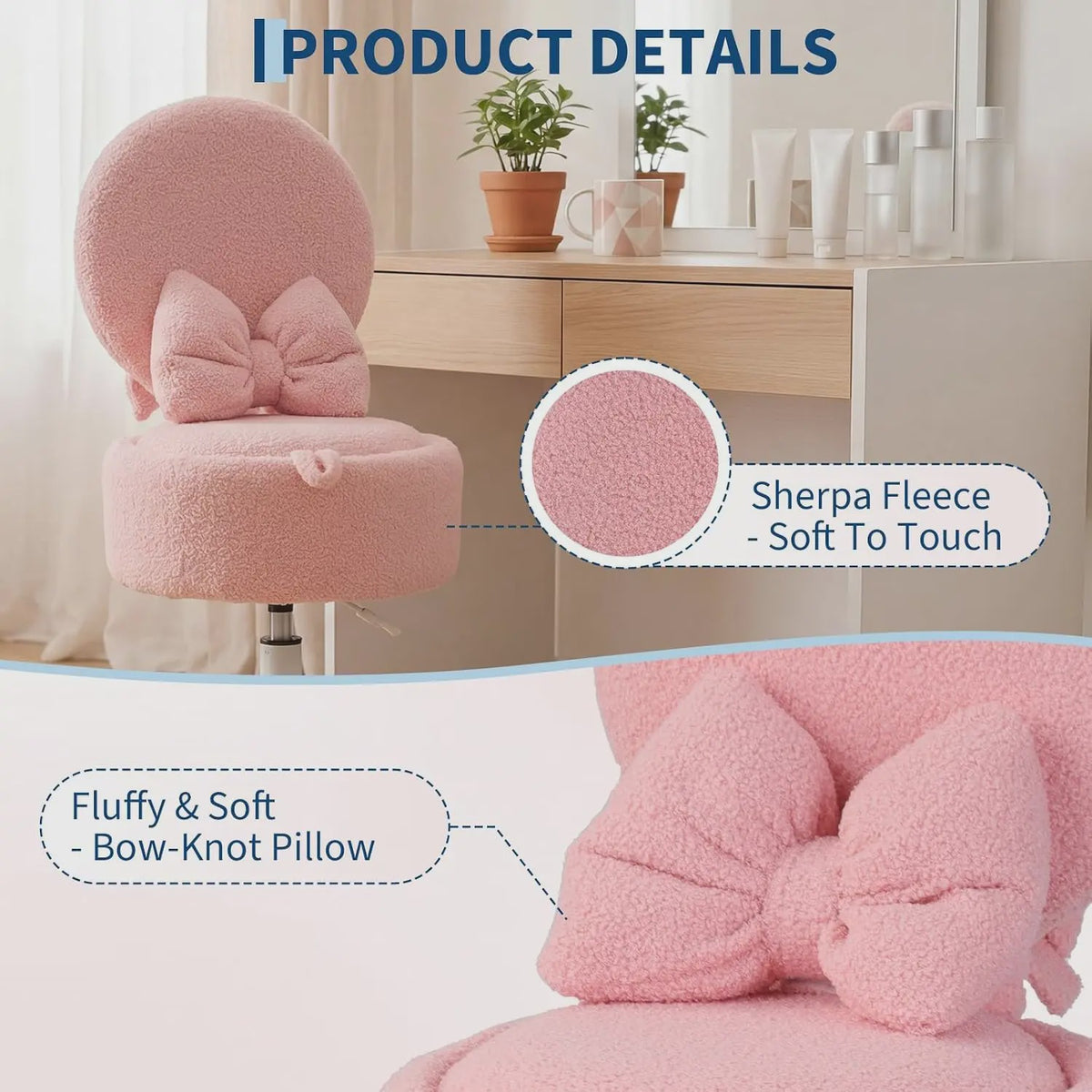 Teddy Pluche Kapstoel met Opbergruimte en Opklapbare Rugleuning - Zacht & Comfortabel