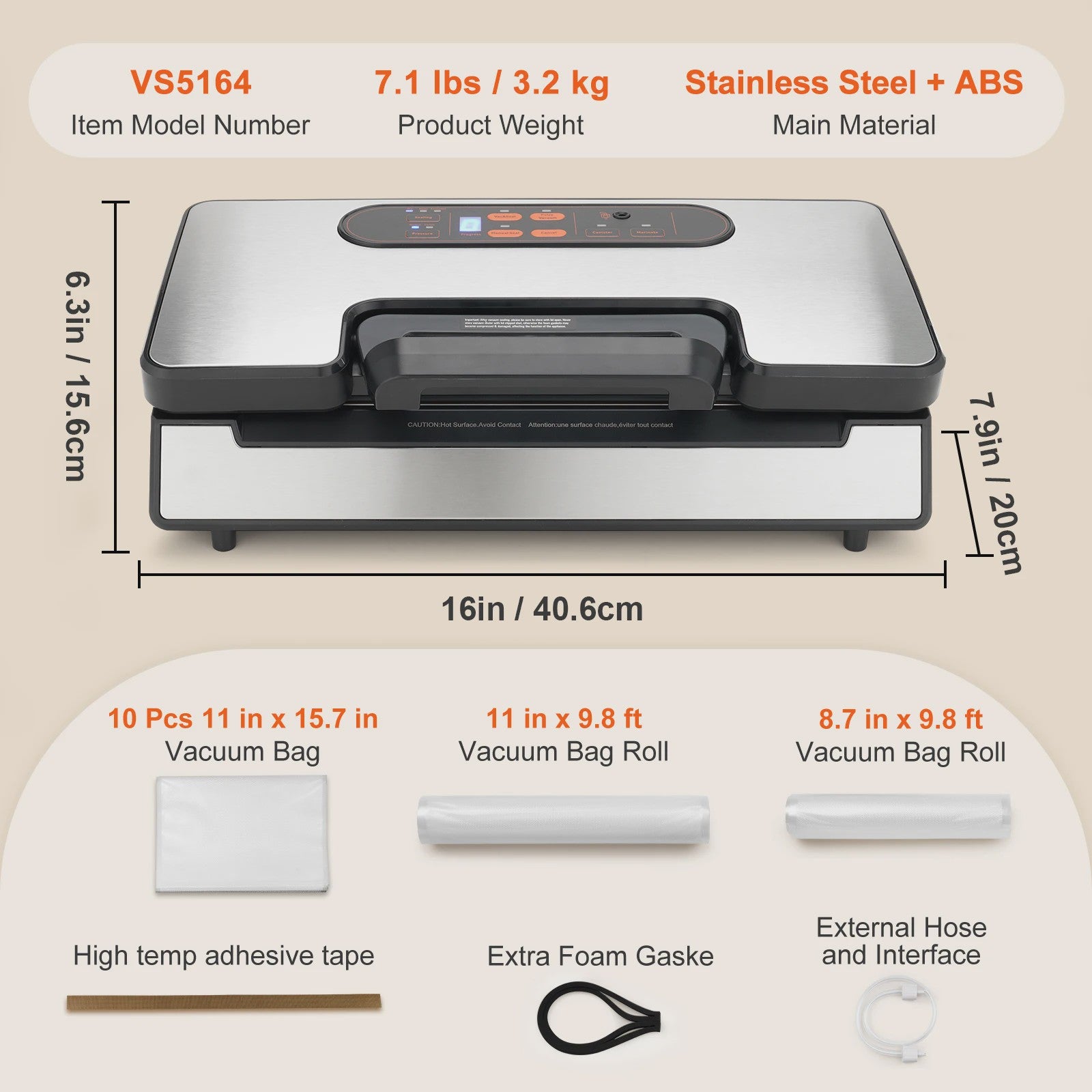 Krachtige Vacuümsealer 130W met 90Kpa Zuigkracht - Houd Voedsel Langer Vers