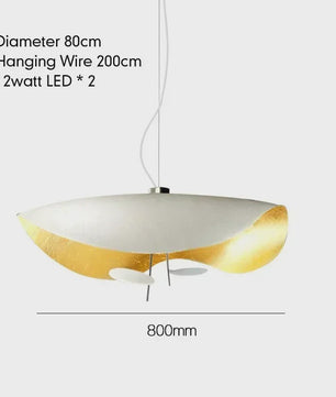 Moderne Lotusblad Hanglamp - LED, Metaal, Goud & Zwart/Wit