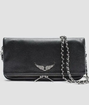 Luxe Dames Crossbody Tas met Ketting en Diamant Accent - Franse Stijl