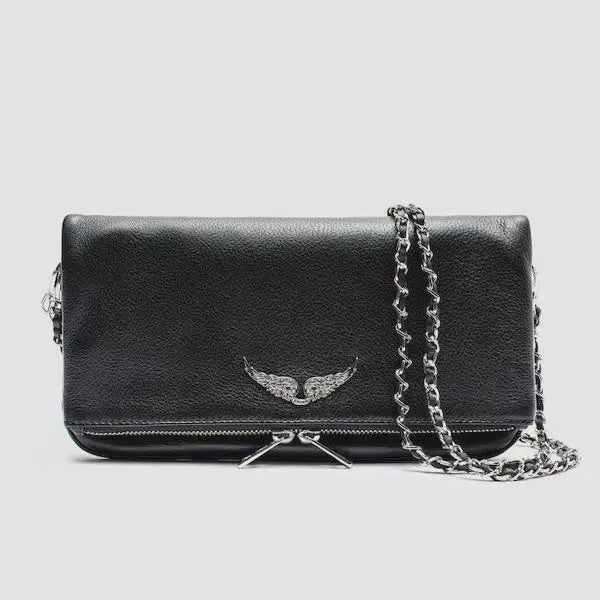 Luxe Dames Crossbody Tas met Ketting en Diamant Accent - Franse Stijl