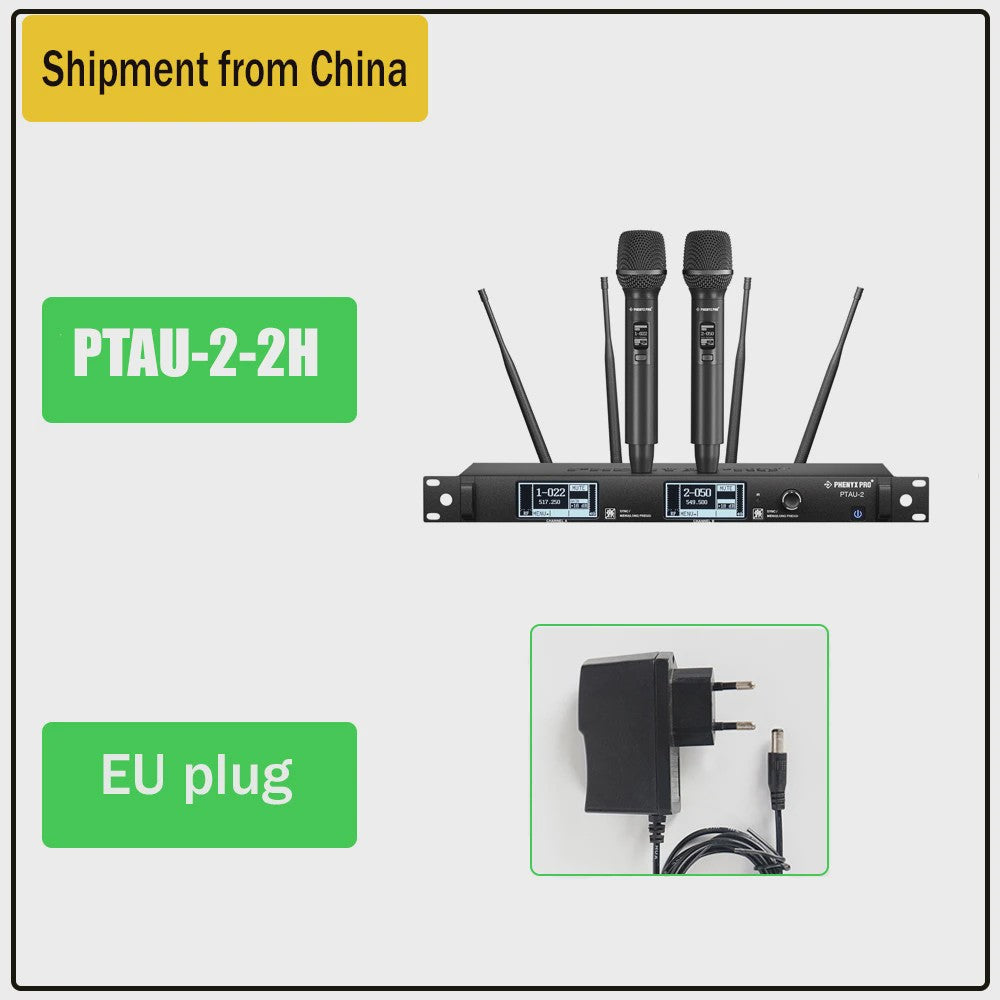 Phenyx Pro PTAU-2 True Diversity Draadloos Microfoon Systeem met ID Lock & Auto Scan