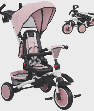Aiyaplay 6-in-1 Opvouwbare Driewieler met Roterende Stoel voor Kinderen 1-5 Jaar