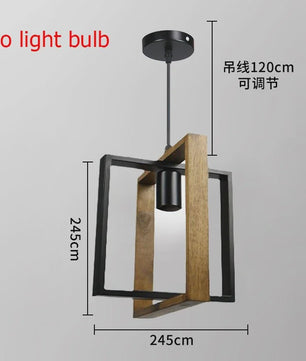 Retro Houten & IJzeren Hanglamp - Stijlvolle Verlichting voor Bar, Restaurant en Huis