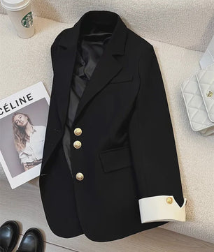 Stijlvol Dames Blazer Vest met Opstaande Kraag - Elegante Kantoor Outwear Lente/Herfst