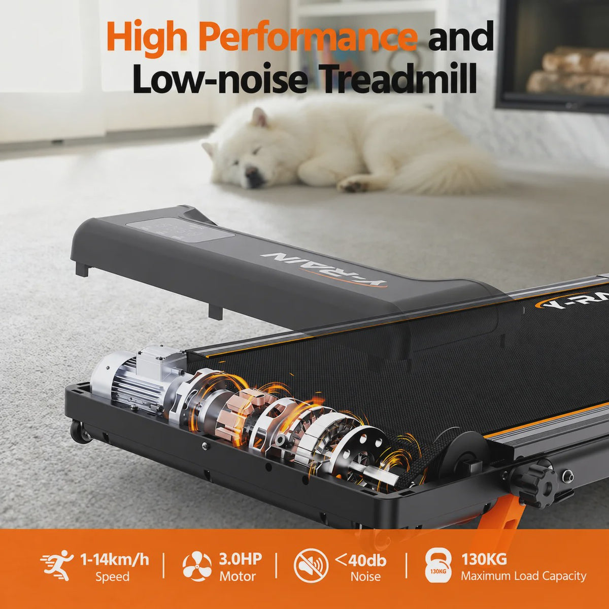 Y-RAIN 3-in-1 Opvouwbare Loopband met 0-9% Incline, 3.0PK Stille Motor, 150kg Belasting, Afstandsbediening