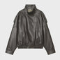 Chique Dames Faux Leren Jas - Veelzijdige Lange Mouwen Jas voor Herfst & Winter