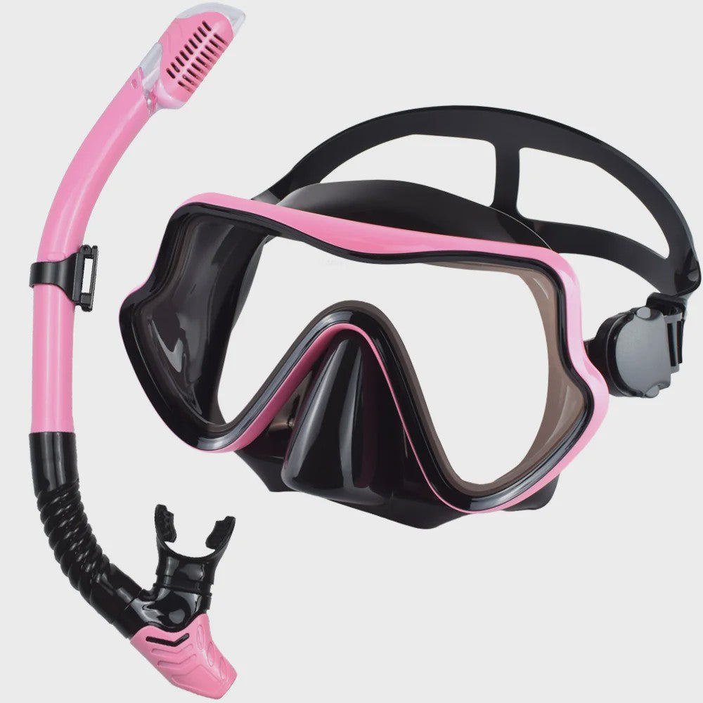 Professionele Duikbril en Snorkel Set voor Volwassenen - Panoramisch Zicht & Duurzaam Gehard Glas
