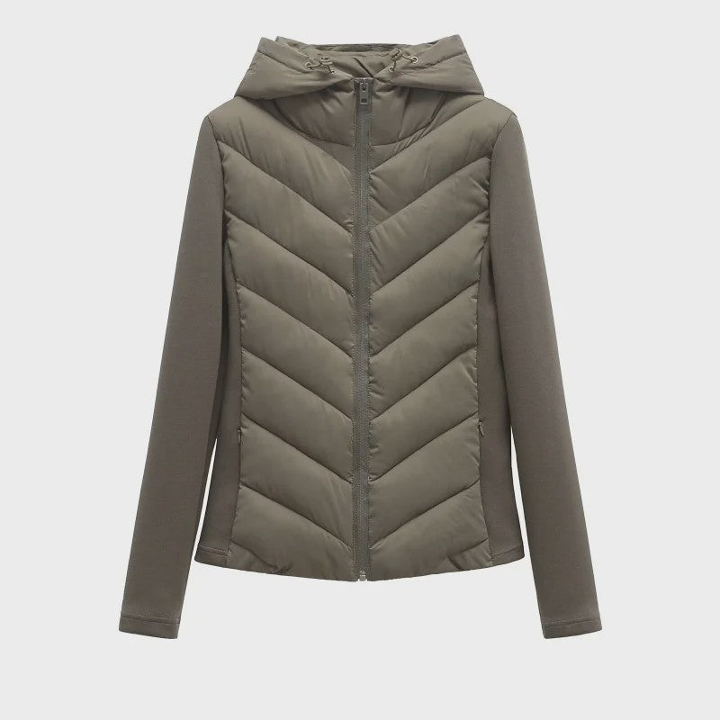 Dames Patchwork Jas met Capuchon - Stijlvol & Comfortabel