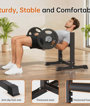 Heavy Duty Bulgarian Split Squat Stand - 350 LBS Capaciteit, 6-Niveau Hoogteverstelling voor Krachttraining Thuis