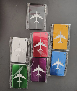 Aluminium Bagagelabel met Vliegtuig Design - Anti-verlies Kofferlabel