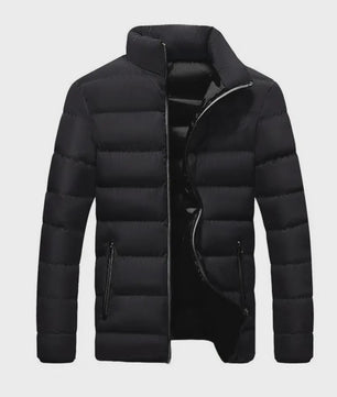 Heren Winterjas met Staande Kraag - Dik Katoen, Rits, Casual & Business Stijl