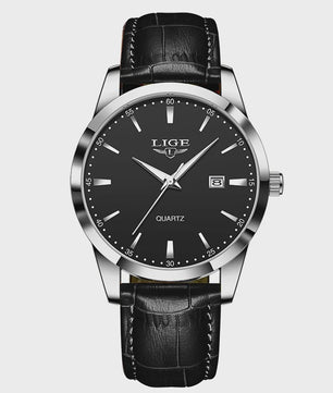 LIGE Heren Horloge Bruin Leer - Stijlvol Militair Quartz Horloge met Datum & Waterdicht