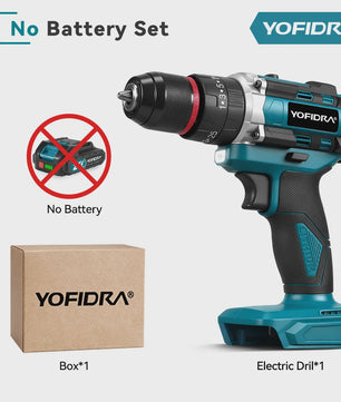 YOFIDRA 21V Accu Klopboormachine 3-in-1 met 25+3 Koppelinstellingen en LED Verlichting