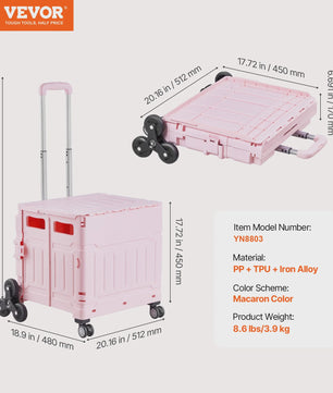 Opvouwbare Traplift Kar met 10 Wielen - 68kg Draagvermogen
