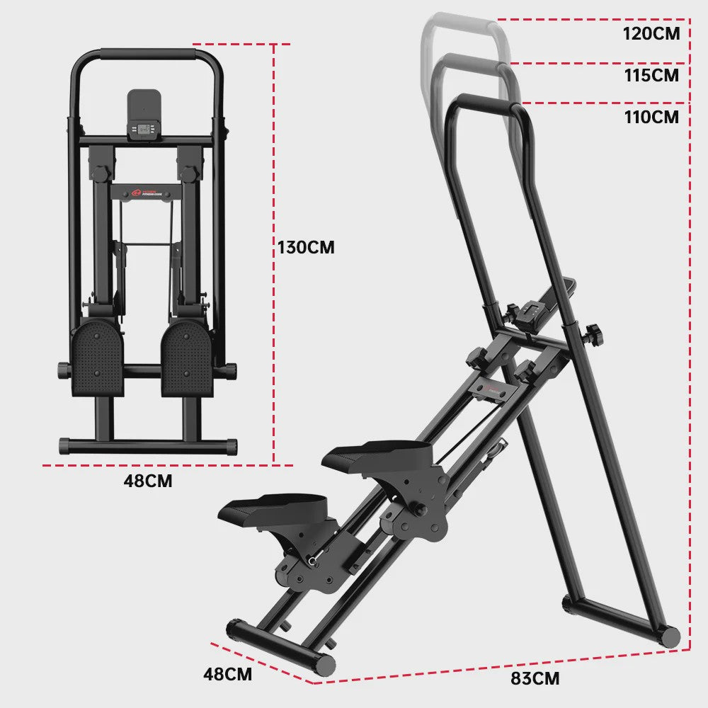 Opvouwbare Stair Stepper - Verticale Klimmachine met 3 Niveaus Weerstand voor Thuis