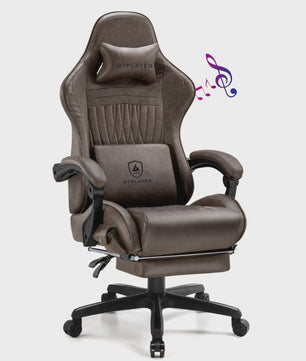 GTPLAYER Ergonomische Gaming Stoel met Voetensteun en Muziek Speakers tot 150kg