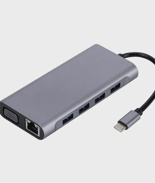 11-in-1 USB-C Hub Docking Station met 4K HDMI, PD, RJ45 & Kaartlezers