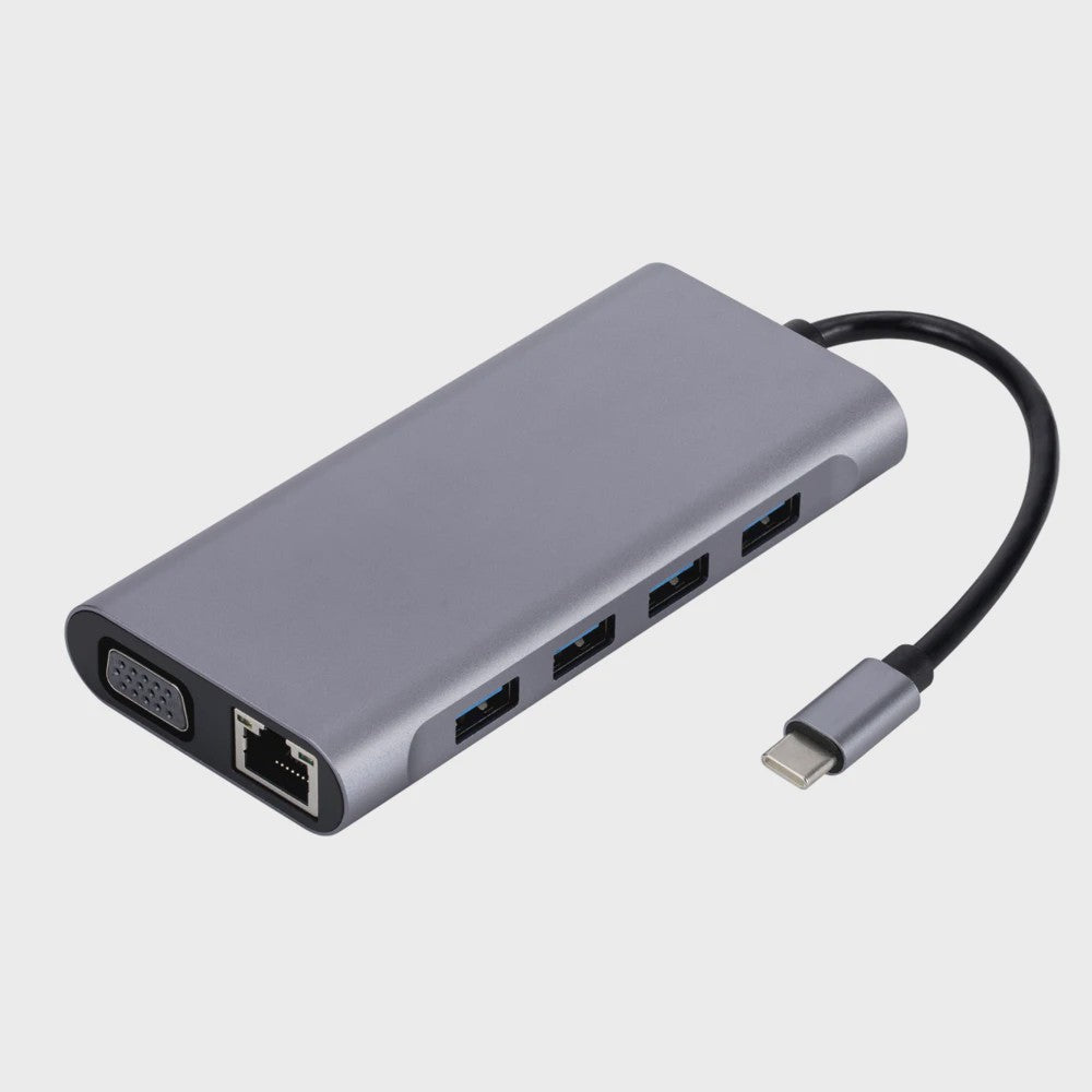 11-in-1 USB-C Hub Docking Station met 4K HDMI, PD, RJ45 & Kaartlezers