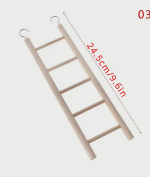 Natuurlijke Houten Klimladder Speelgoed voor Vogels en Hamsters - Veilig & Duurzaam