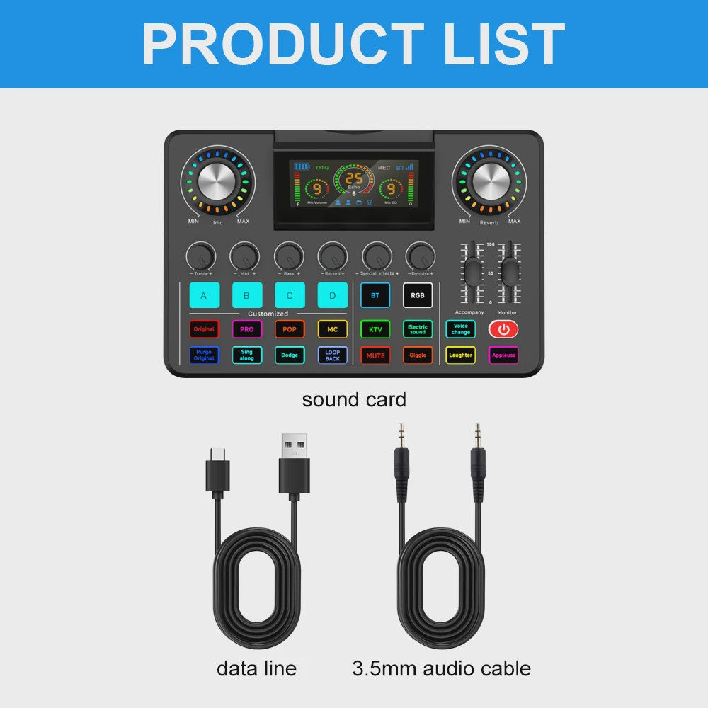 NXG Professionele 4-Kanaals Audio Mixer Soundcard met DSP & OTG - Live Streaming & Voice Changer