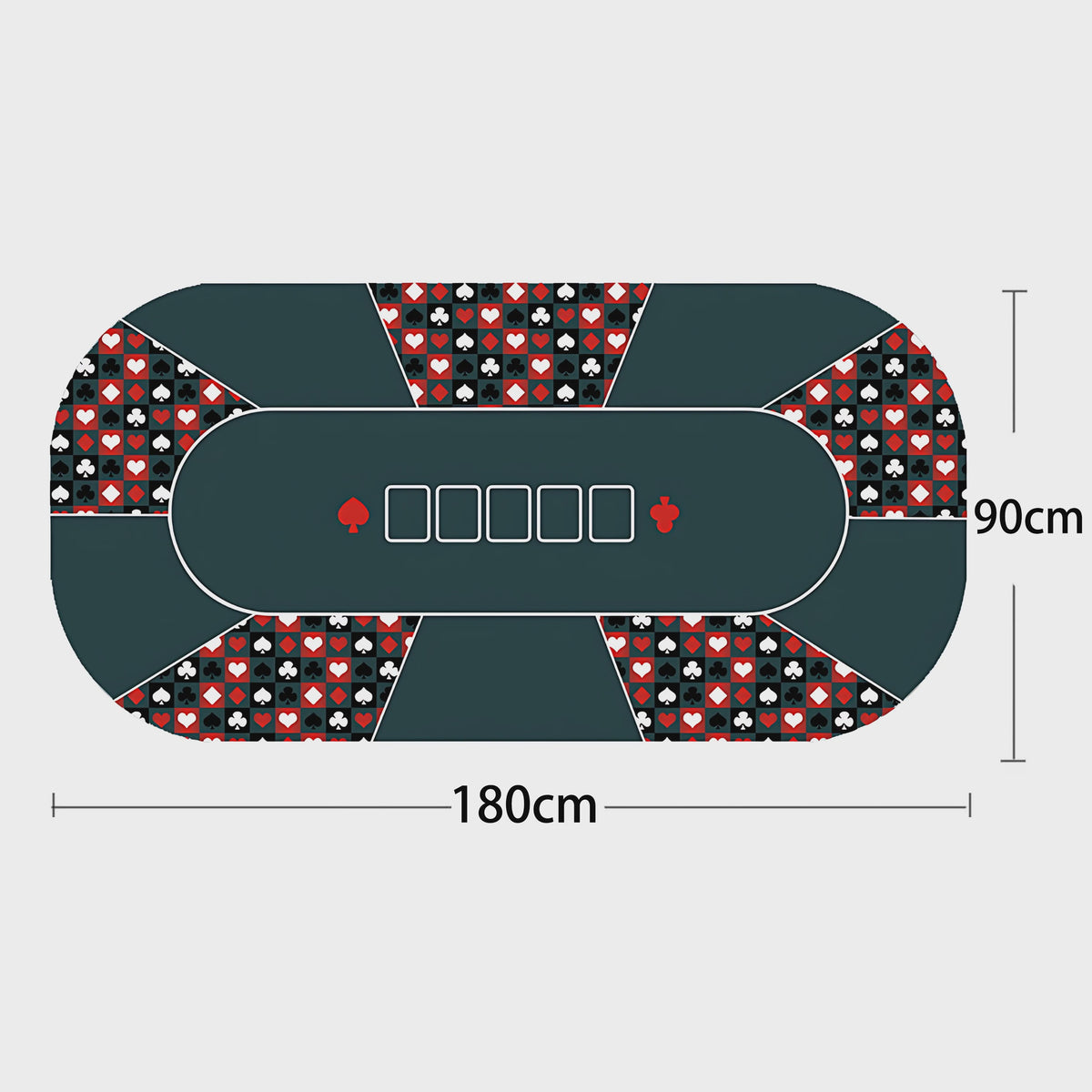 Professionele Poker Tafelmat - Anti-slip & Geluidsdempend - 120x60cm of 180x90cm