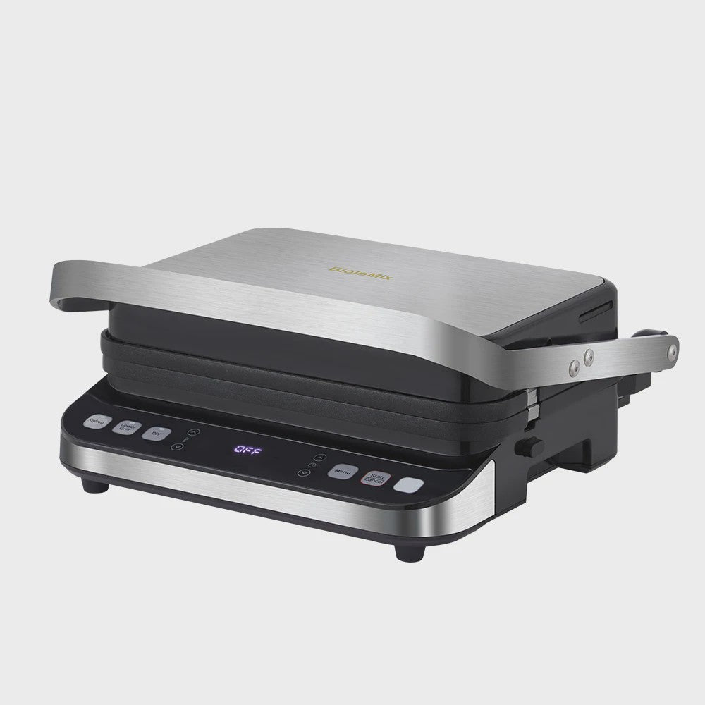 BioloMix Contactgrill 2000W - Panini, Grill, Wafelmaker - Digitaal & 180° Open